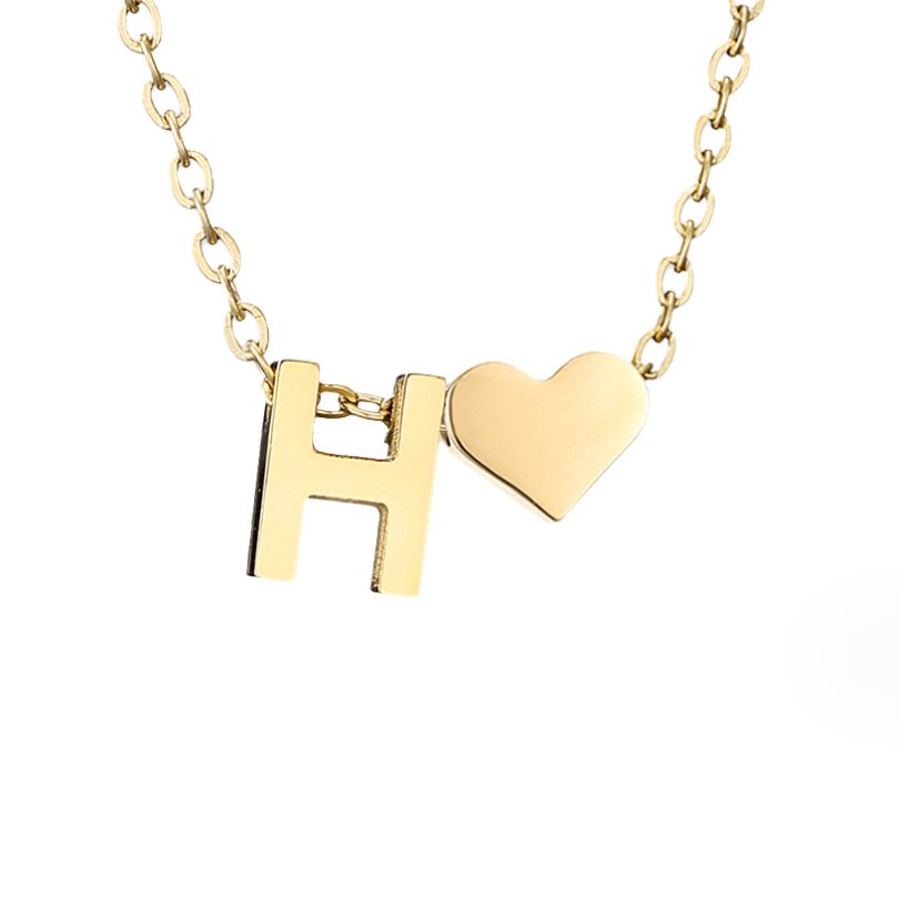 Tijdloze Initiële Ketting met Hart Hanger