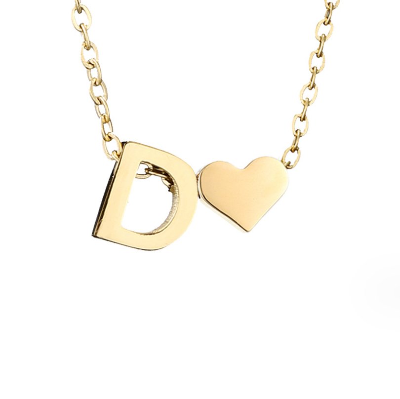 Tijdloze Initiële Ketting met Hart Hanger