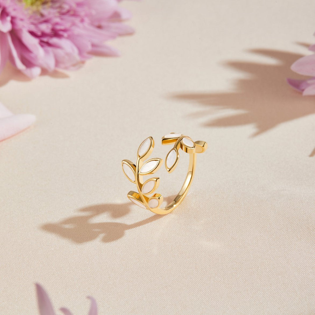 Serene - Ring met bladgoud