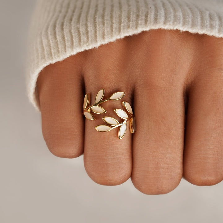 Serene - Ring met bladgoud