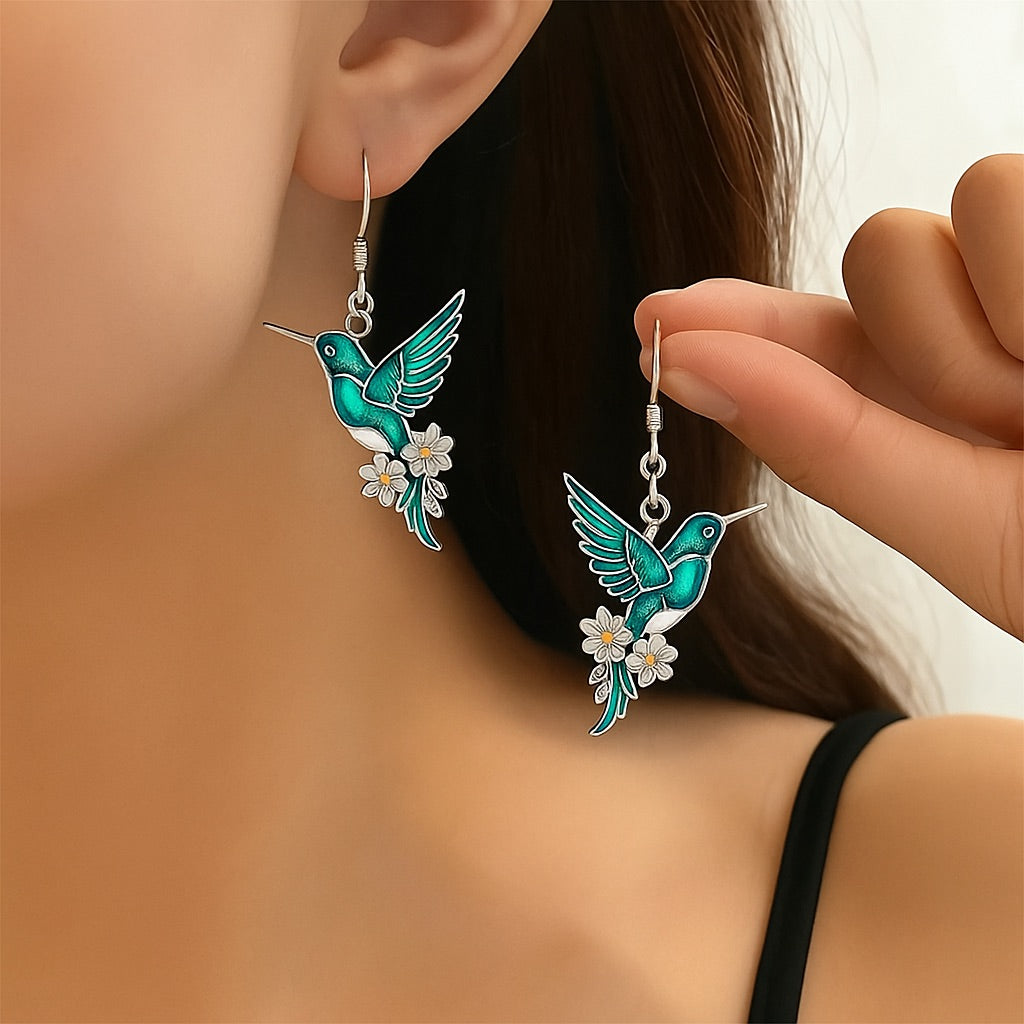 Mooie Turquoise Kolibrie Ketting met Bonus Oorbellen – Beperkte Tijd Aanbieding