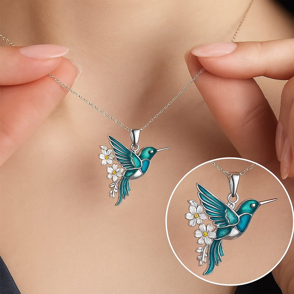 Mooie Turquoise Kolibrie Ketting met Bonus Oorbellen – Beperkte Tijd Aanbieding