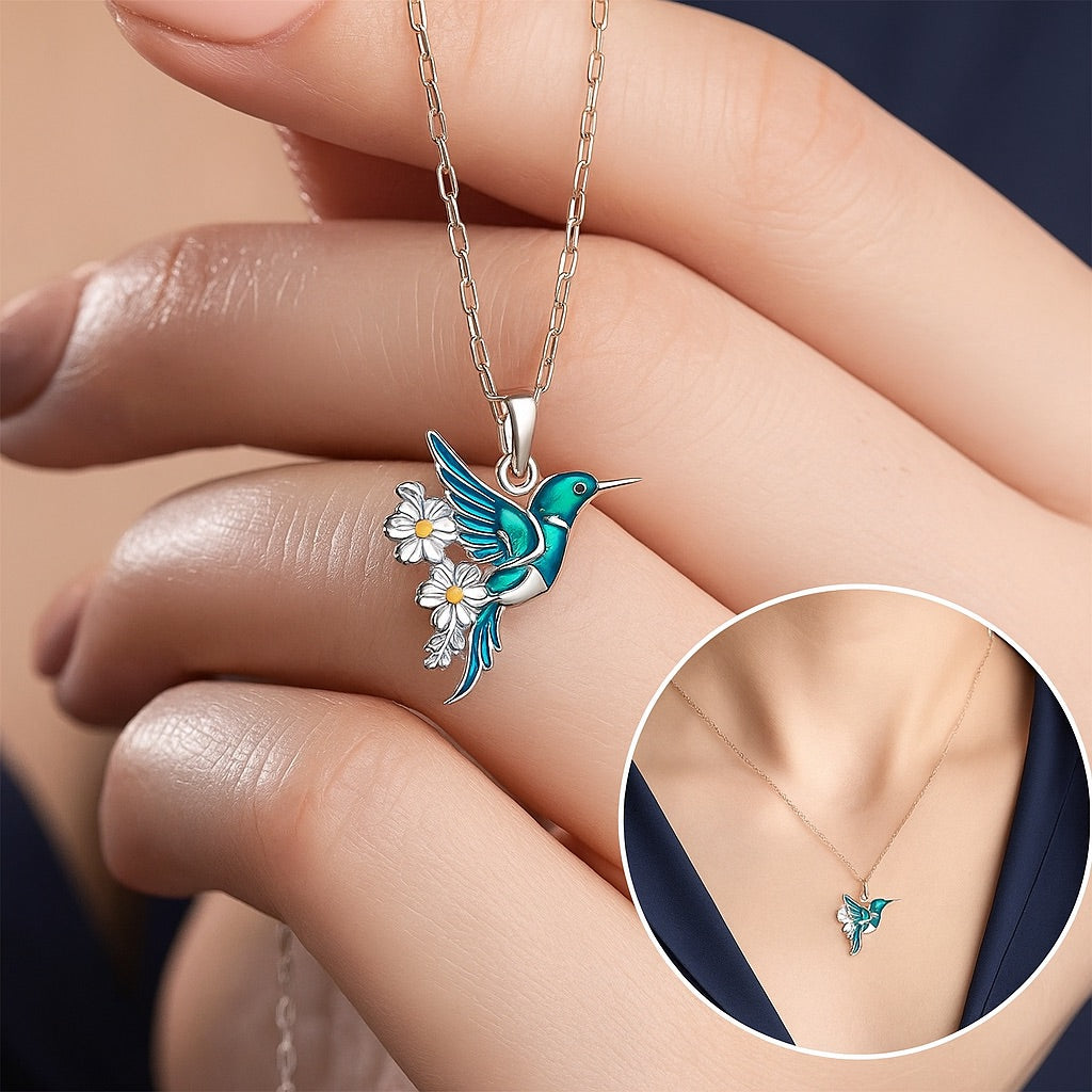 Mooie Turquoise Kolibrie Ketting met Bonus Oorbellen – Beperkte Tijd Aanbieding