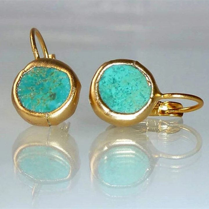 Gouden Oorbellen met Turquoise