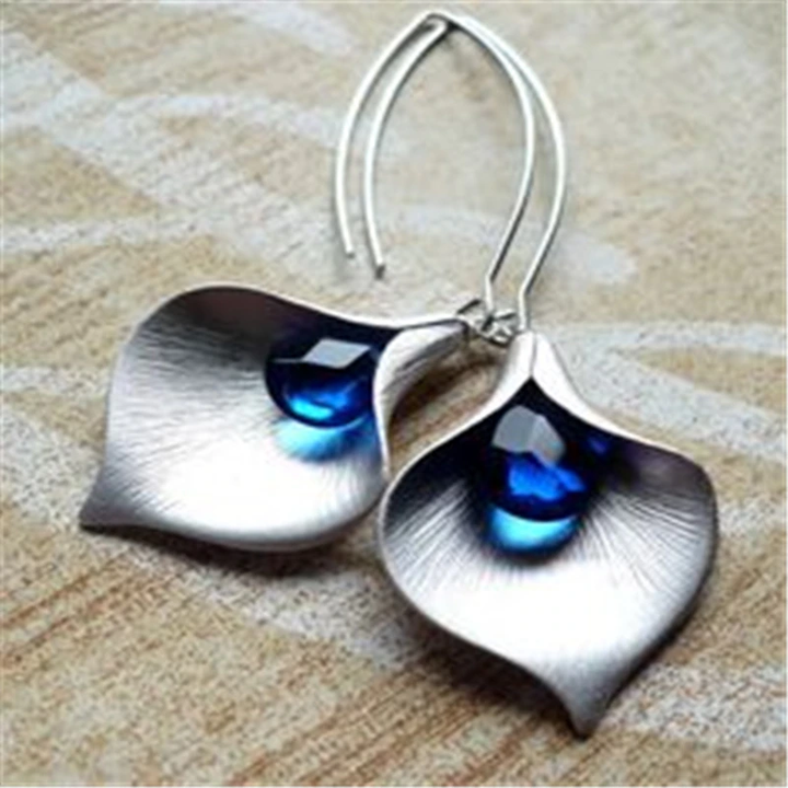 Blauwe Steen Oorbellen in Zilver