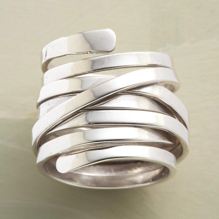 Bliss - Vintage Dikke Laag Zilveren Ring