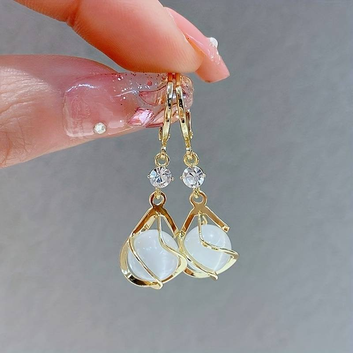 Retro Opal Dangle Oorbellen