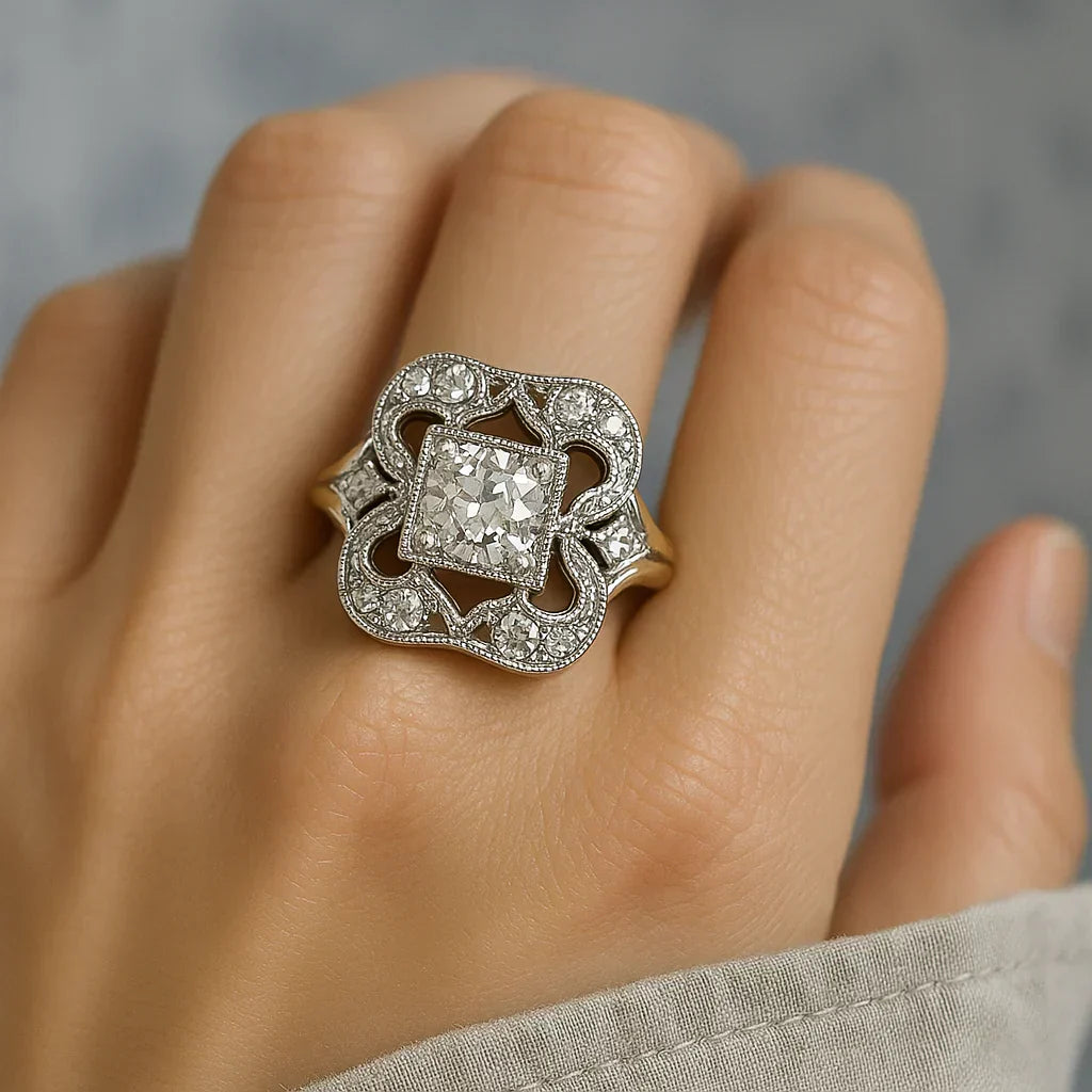 Vintage Zirconia Gouden Ring