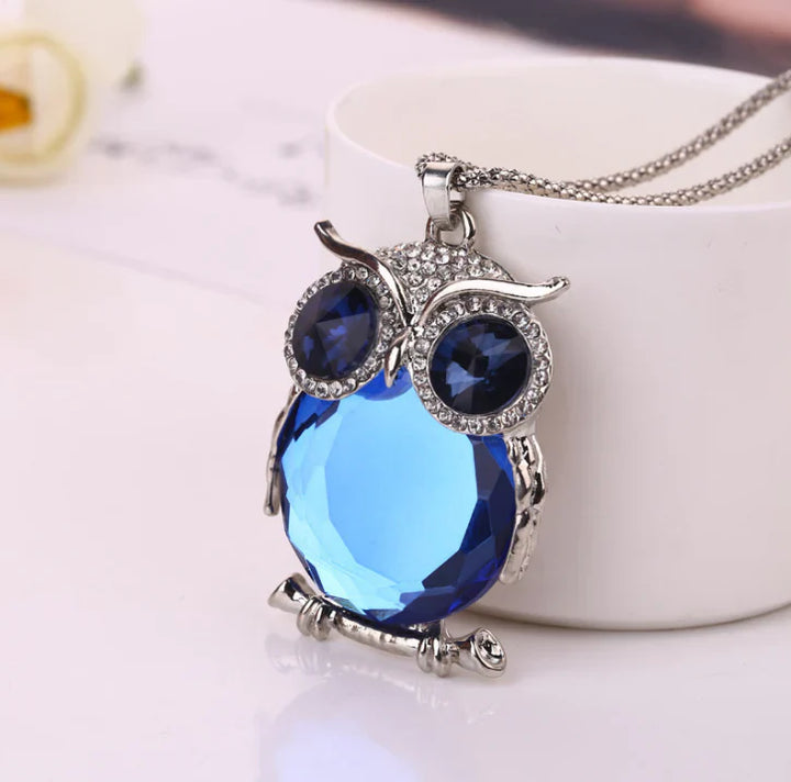 Maansteen uil ketting