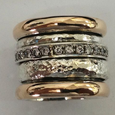 Dikke Vintage Ring in Goud en Zilver