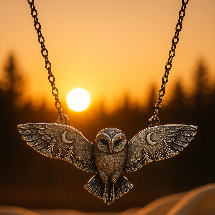 Nachtuil Zilveren Ketting