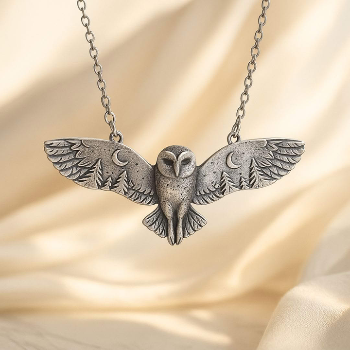 Nachtuil Zilveren Ketting