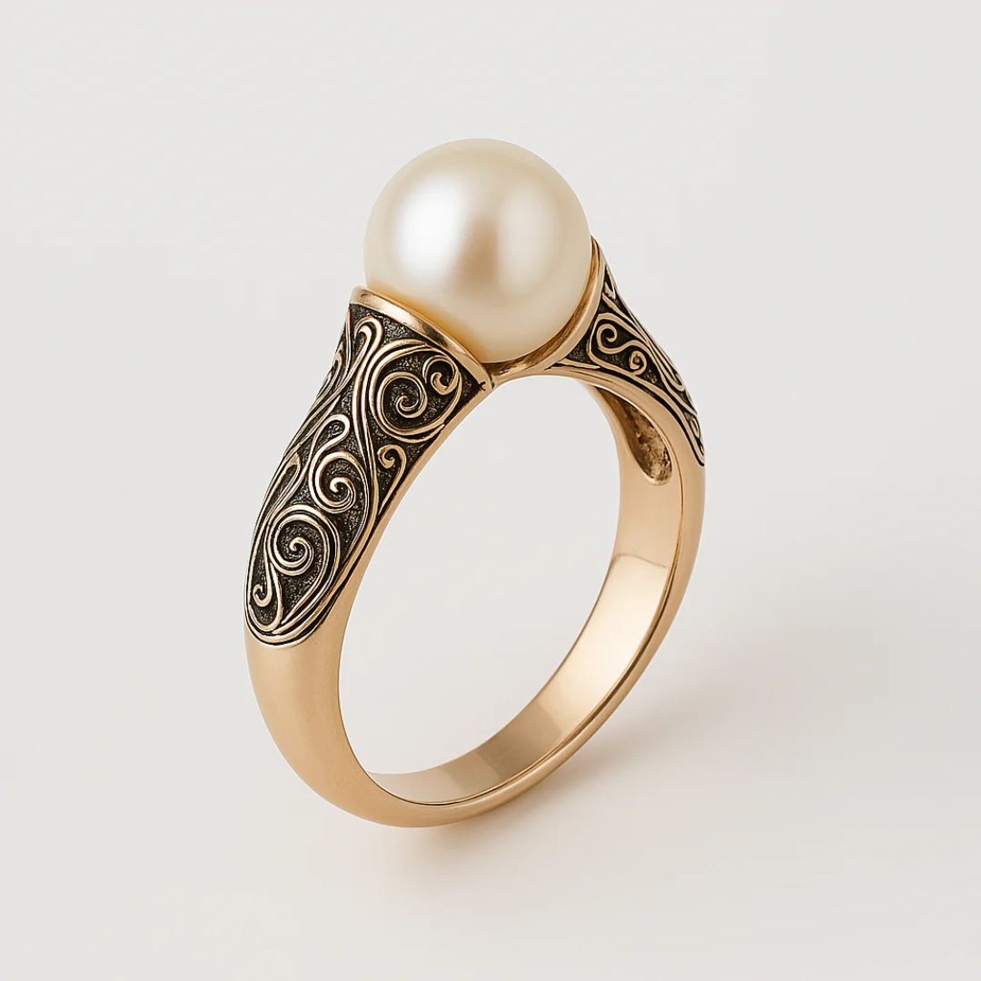 Gouden ring met vintage parel