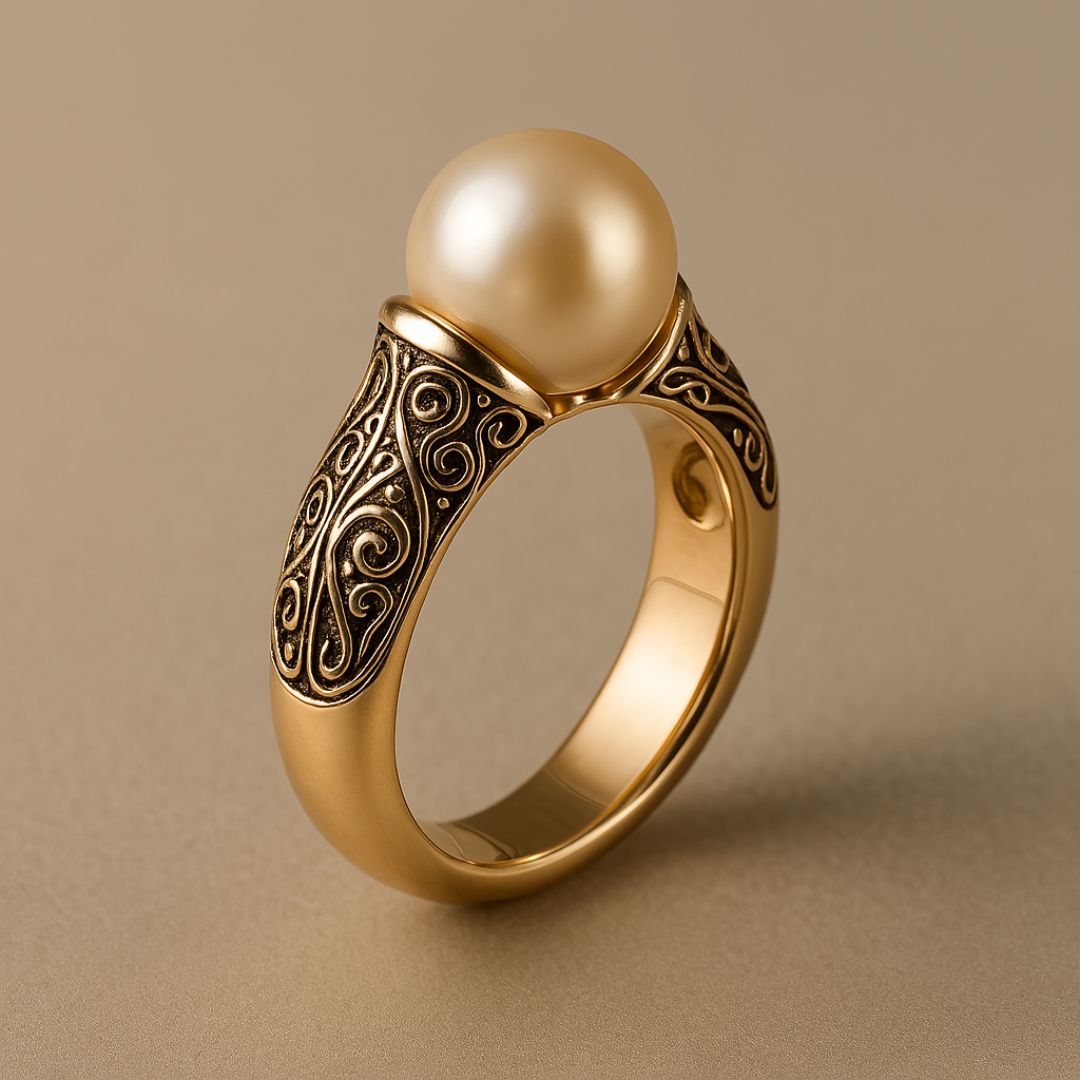 Gouden ring met vintage parel