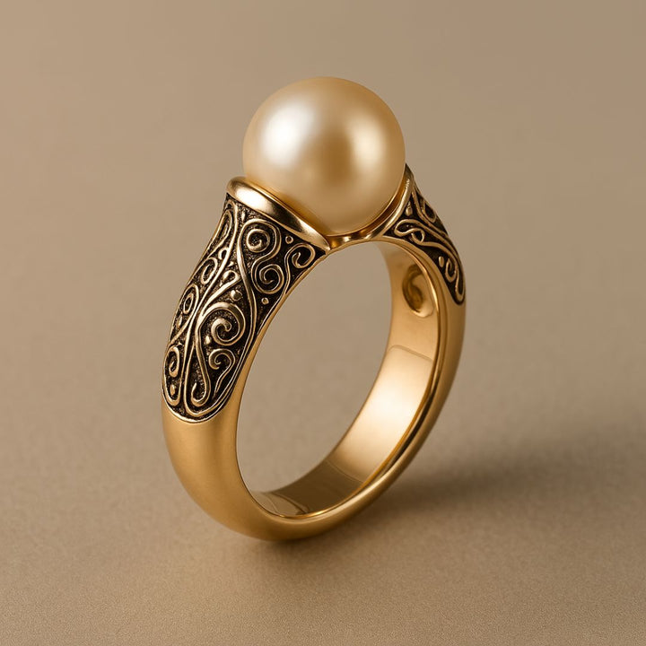 Gouden ring met vintage parel