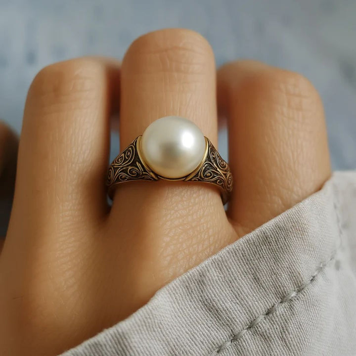 Gouden ring met vintage parel