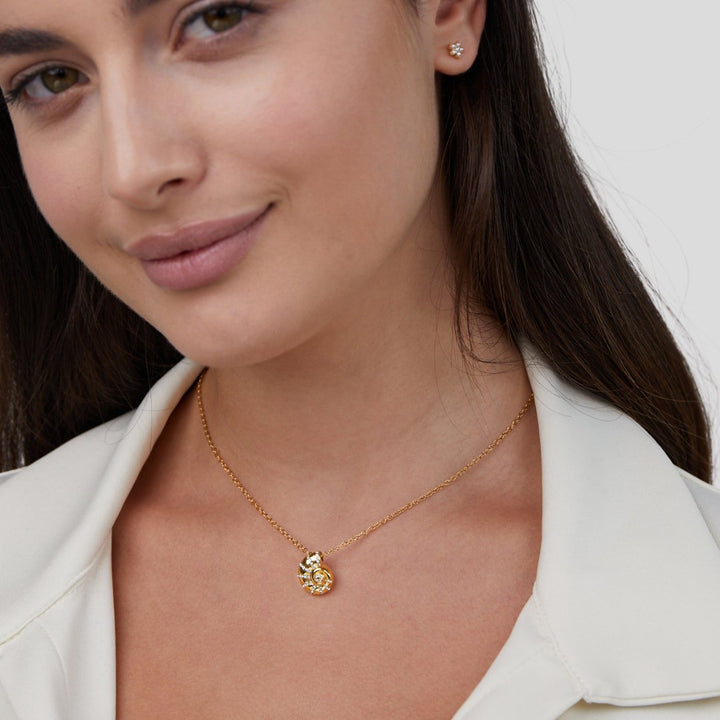Halsketting met Schelp Hanger van Kristal