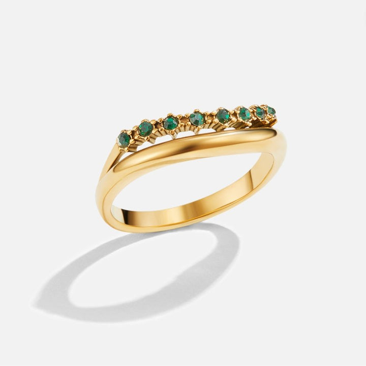 Mary - Smaragdgroene, gelaagde ring