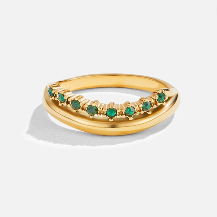 Mary - Smaragdgroene, gelaagde ring
