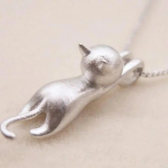 Speelse ketting met kittens van 925 zilver