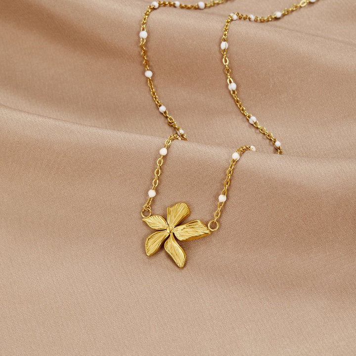 Elegante Ketting met Gouden Bloem