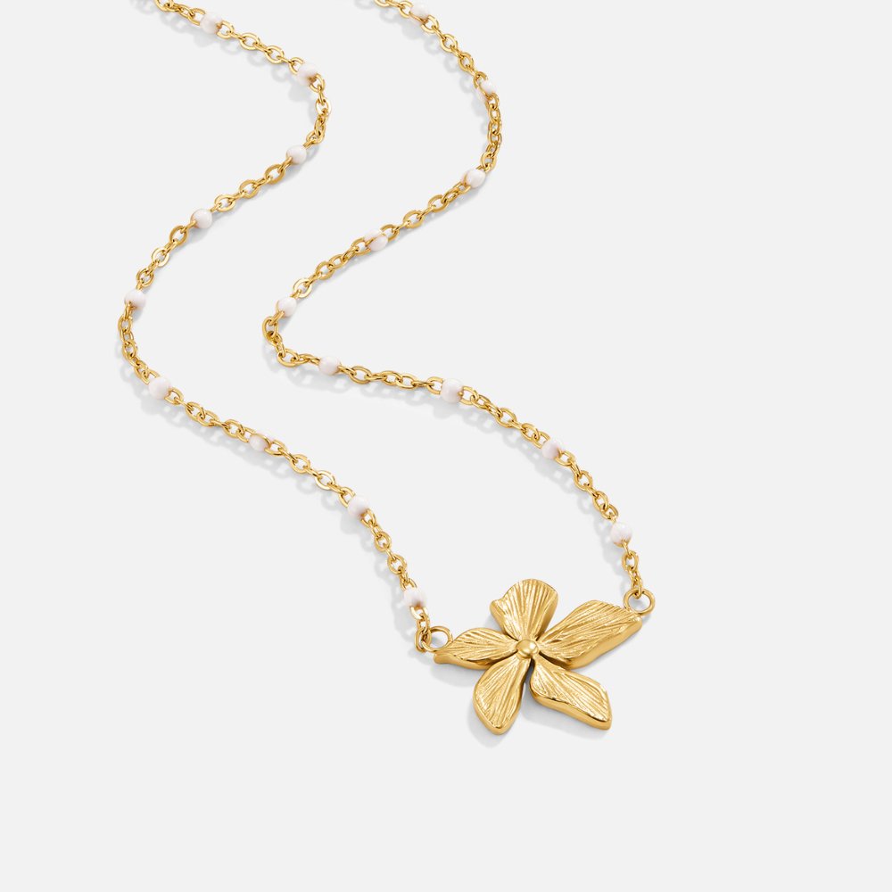 Elegante Ketting met Gouden Bloem