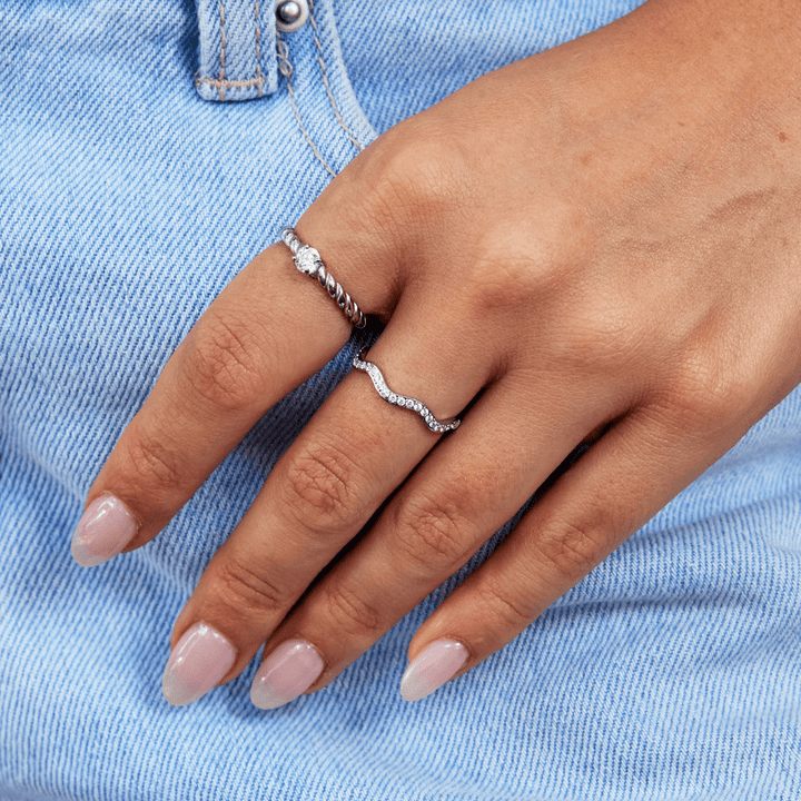 Zenya Kristal en Zilveren Golf Ring